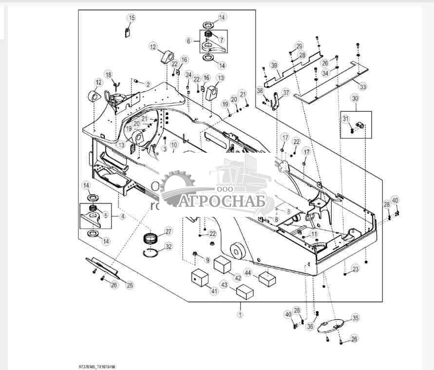 Рама двигателя (гидротрансформатор) (мосты 1400) 